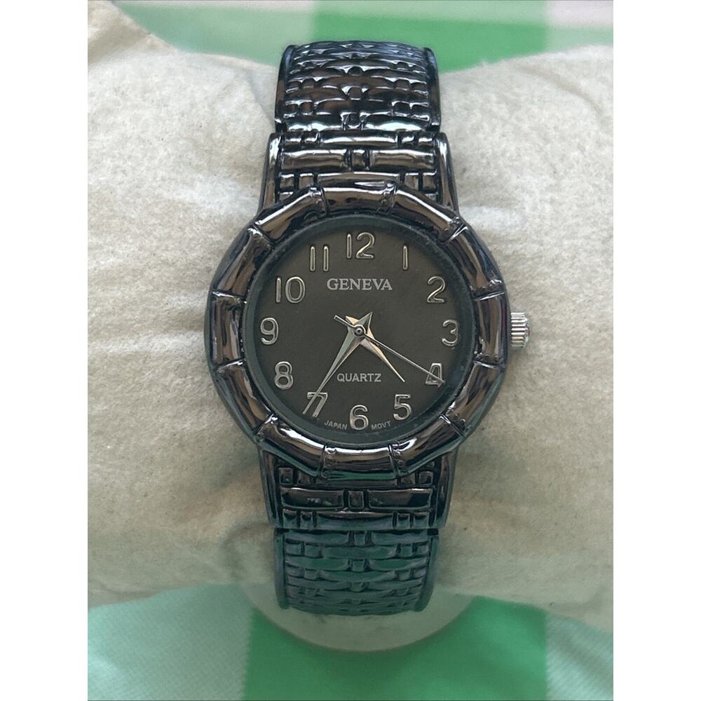 Geneva Gunmetal Grey Women’s Cuff Watch